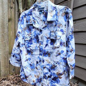 Karen Scott XL women's 100% cotton shirt blouse